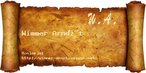 Wimmer Arnót névjegykártya
